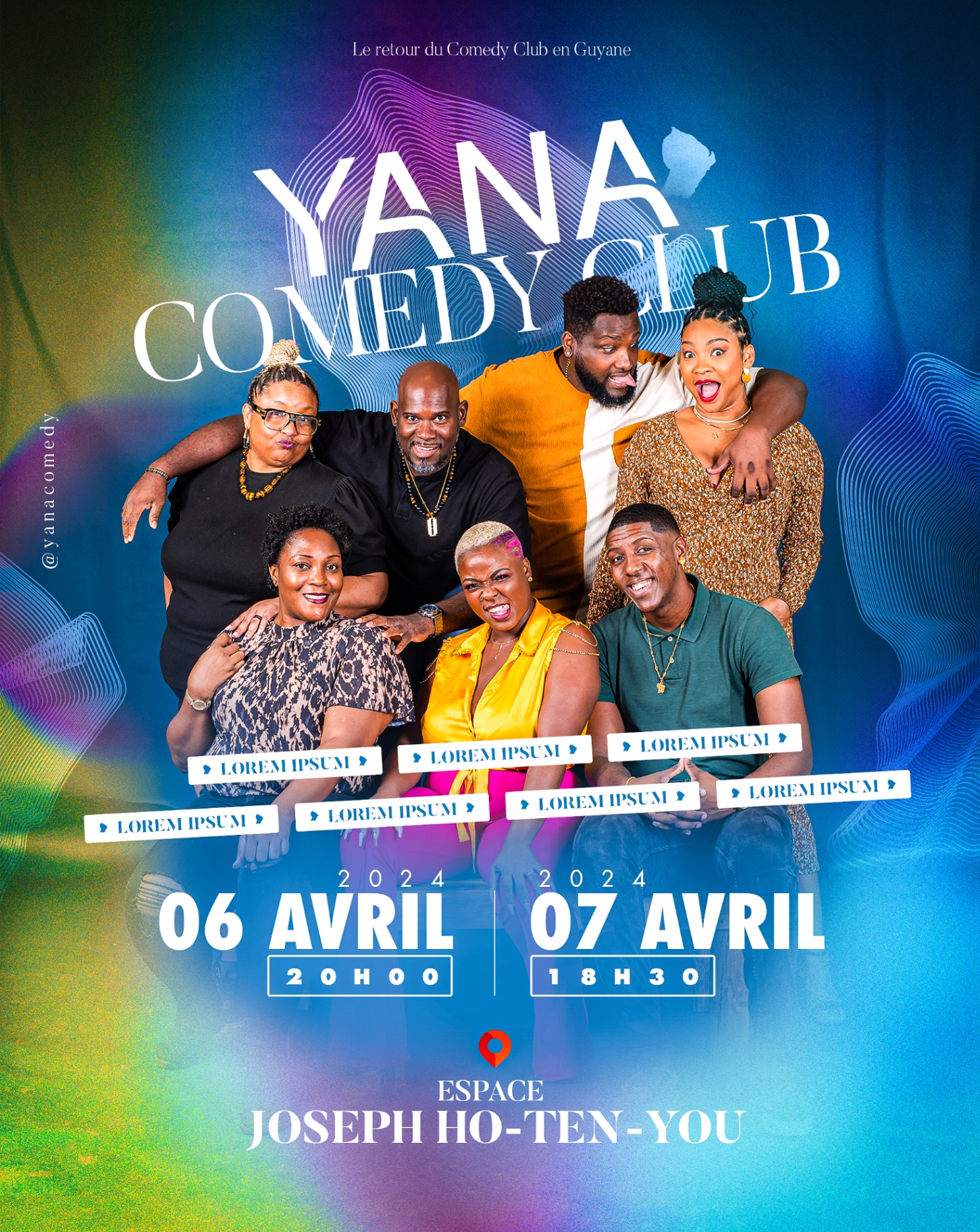 Affiche YANA Comedy Club — piste 1 multicolore
