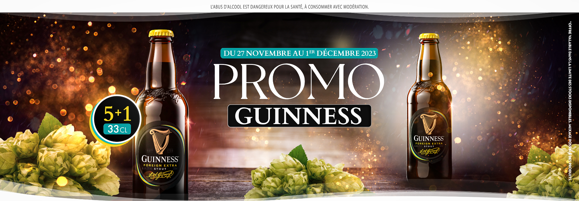 Promo Guinness MACEO 2023 — slide web bannière, piste V2